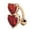 Red, variant on jiaroswwei Reverse Crystal Zircon Bar Belly Ring Gold Body Piercing Button Navel Two Hearts