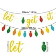 thumbnail image 3 of Hogar y cocina, Decoración del hogar, Decoración navideña, Fiesta de Navidad, Banderas de letras de papel con purpurina dorada, guirnalda de luces, decoración de banderas para tirar, flores para tirar, 3 of 7