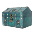thumbnail image 2 of Wooden Treasure Chestwith Lock,Treasure Chest Storage Box Treasure Chest Storage Box Wooden Combination Lock Box Extended Durability, 2 of 8