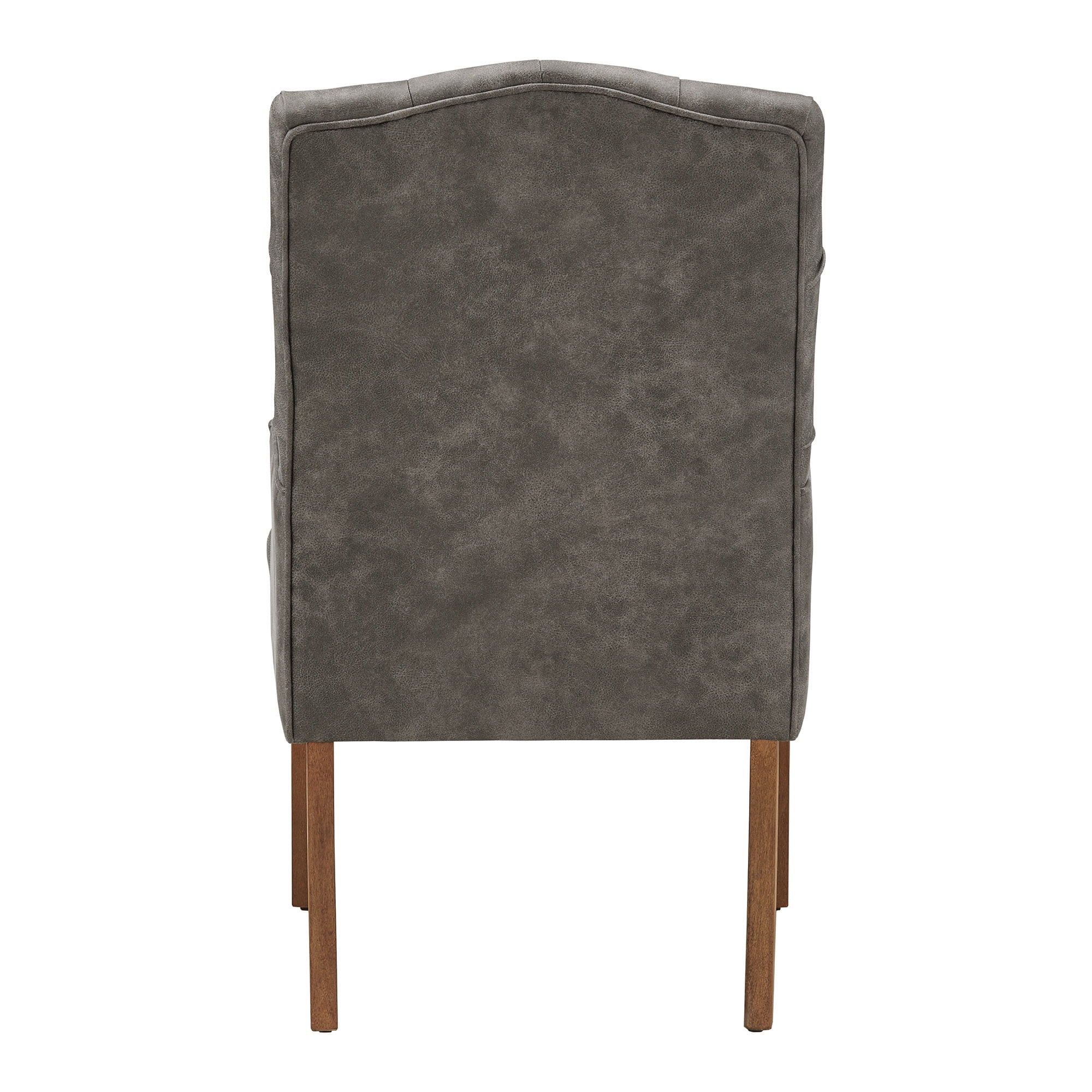 Weston Home Ridgemere Light Distressed Natural Finish Polished Microfiber Tufted Dining Chair, Gray Polished Microfiber