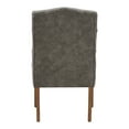 thumbnail image 5 of Weston Home Ridgemere Light Distressed Natural Finish Polished Microfiber Tufted Dining Chair, Gray Polished Microfiber, 5 of 8
