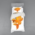 thumbnail image 2 of Ambesonne Fish Bedding Set 4 Pcs, Happy Playful Goldfish, Queen, Orange White, 2 of 3
