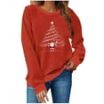 thumbnail image 2 of Mifsaly Christmas Sweatshirts for Women 2025 Xmas Tree Santa Long Sleeve Pullover Tops Oversized Funny Crewneck Shirts Winter Vintage Festival T-Shirts Family Season Gifts Blouse Holiday Outfits, 2 of 5