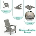 thumbnail image 6 of Sonerlic 1 Peak Folding Outdoor Patio Adirondack Chair Wide Armrest for Lawn and Beach,Light Gray, 6 of 8