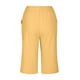 thumbnail image 4 of Pantalones cortos de lino SCZ mujer casuales con cordón y bolsillos de talle alto amarillo S, 4 of 7