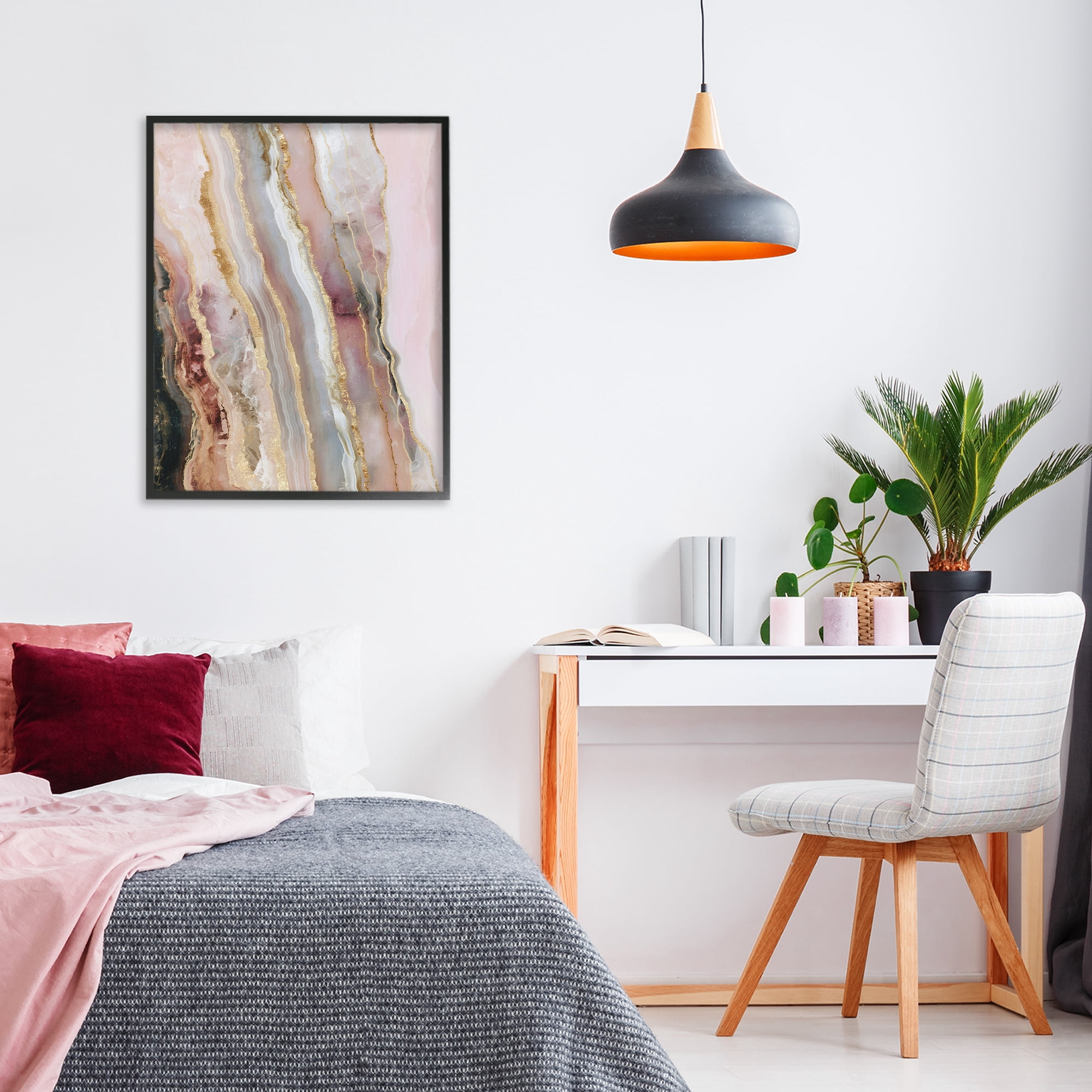 Stupell Industries Pastel Misty Gem Geode Black Framed Giclee Art, design by Svetlana Aleynikova