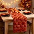 thumbnail image 3 of Thanksgiving Decorative Table Runner, Exquisite Embroidered Pumpkin Motif, Festive Table Banner, Elegant Dining Table Textile Ornament for Fall Harvest Holiday Home Tabletop Decoration, 3 of 7