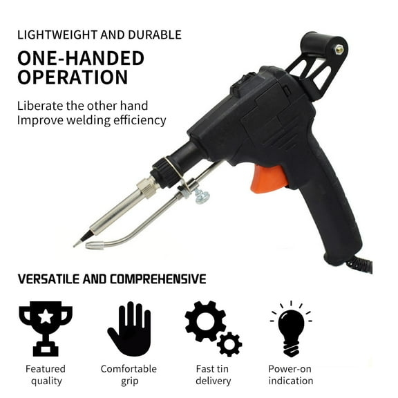 OUSITAID Automatic Electric Soldering Gun Kit 110V 60W Temperature Adjustment Auto Solder Feed for Home Workshop PCB Welding Electrical Digital Repair(Black)