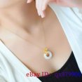 thumbnail image 5 of K-KED White Jade Donut Pendant 925 Silver Chalcedony Delicate Jewelry Natural Necklace, 5 of 5