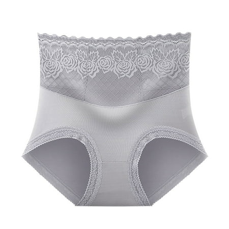BYHONG High Elastic Seamless Lace Panties Women s in Line Absorption Women s Panties Belly Lift Briefs Panties for Women Grey M