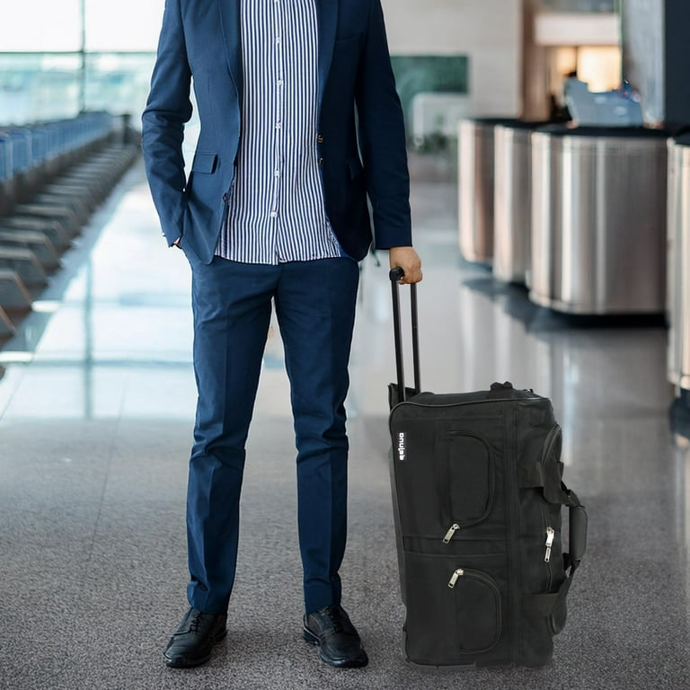 Hipack Deluxe 22-inch Carry-on Rolling Duffle Bag - Black