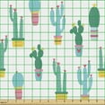 thumbnail image 2 of Ambesonne Cactus Fabric by the Yard Upholstery, Prickle Plant in Pots, 5 Yards, Multicolor, 2 of 5