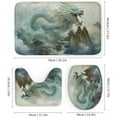 thumbnail image 3 of 4 Pieces Chinese Style Dragon Shower Curtain Set Ink Painting Contemporary Bathroom Decor Sets with Rugs Bathroom Accessories Set Bathroom Curtain Shower Set with 12 Hooks, 3 of 8