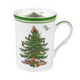 thumbnail image 2 of Spode Christmas Tree 14 oz Mug & Coaster Set - Ceramic Mug with Coaster for Tea, Coffee, Hot Chocolate - Fine Porcelain, Dishwasher & Microwave Safe - Mug & Coaster Gift Set, 2 of 5