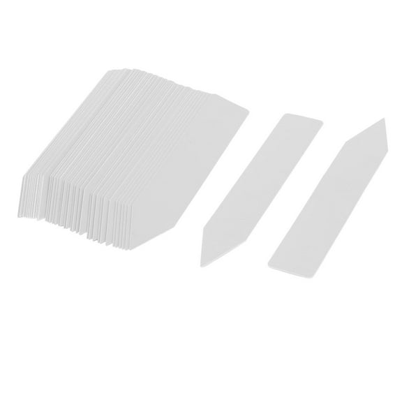 Uxcell Garden Yard Plastic Plant Seeds Name Marking Tag Label White 4 Inch Length 50Pcs