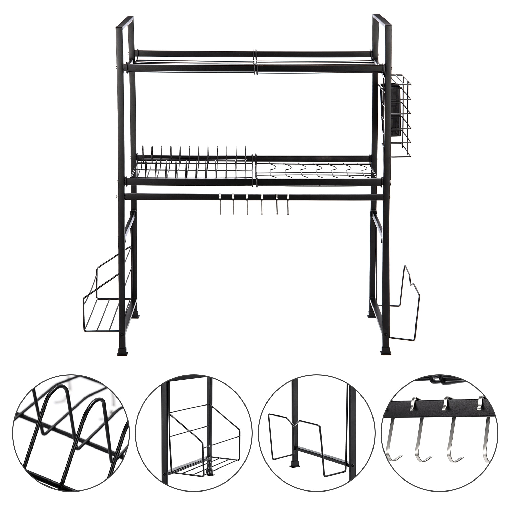 Over The Sink Dish Drying Rack, 2 Tier Stainless Steel Large Kitchen ...