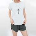 thumbnail image 2 of NAMTYQX Graphic Tees for Women Trendy Loose Short Sleeve Patterned Hip mit Print Cool Stretch Plus Size Crewneck Cute Summer Tops for Women White Size 2XL, 2 of 5
