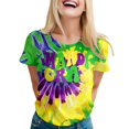 thumbnail image 1 of iTNHFP Hauts Mignons Mode Décontractée pour Femmes Imprimé Carnaval Manches Courtes Col Rond T-Shirt Haut 5, 1 of 3