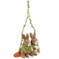 thumbnail image 3 of Northlight Rabbits on Floral Carrot Swing Easter Decoration - 17", 3 of 5