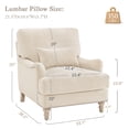 thumbnail image 7 of Carolayne Upholstered Accent Chair Comfy Armchair with Pillows for Living Room, Bedroom, Warm Linen, 7 of 7