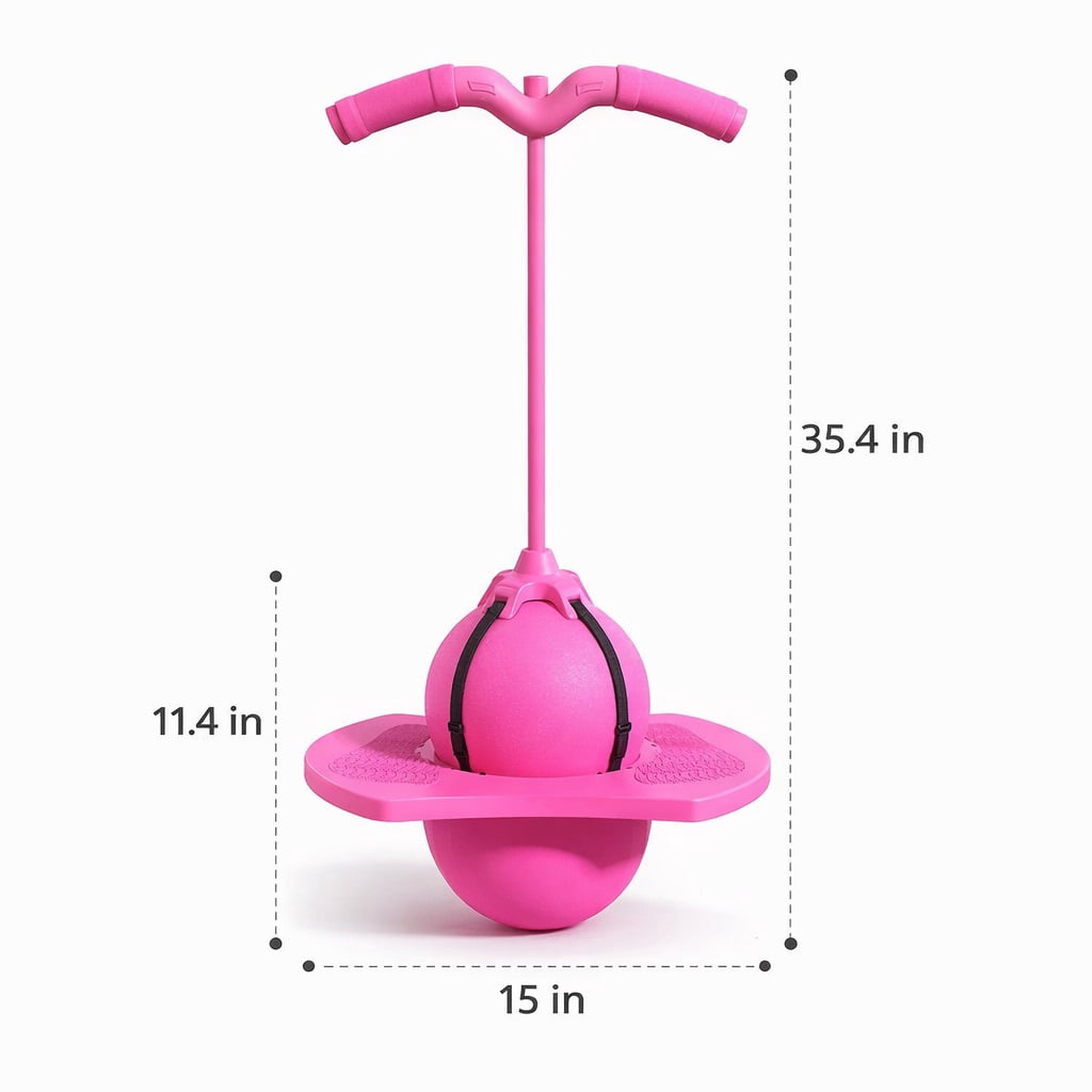 Balance Jumping Ball with Handle – 11.4 in High-Density Durable Ball, 15 in Non-Slip Pedal, 644 lbs Weight Capacity, Full-Body Fitness, Balance & Coordination, Home & Gym Workout.