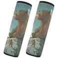thumbnail image 2 of WOBOGO Flaming Brown Bear Pattern Seat Belt Cover 2 Piece Soft Comfort Driving Shoulder Pad Suitable for All Cars and Backpacks, 2 of 8