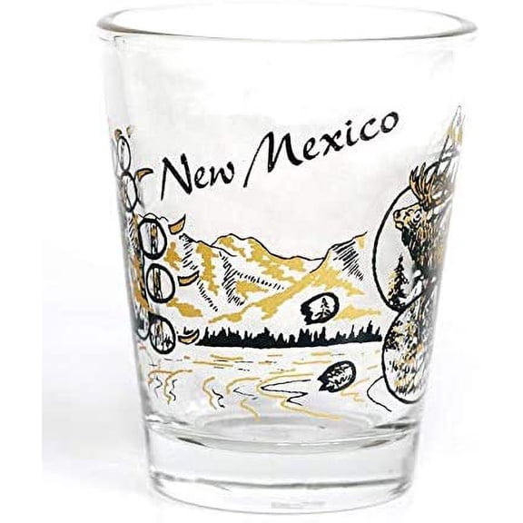 New Mexico Elk Bear Mountain Shot Glass