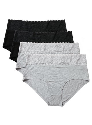 BeautyIn Women's Cotton Panties Underwear Comfort Lace Trim Hipster Pack of  5