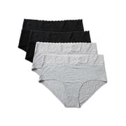 BeautyIn Women Plus Size Underwear Sexy Lace Hipster Panties Pack of 4