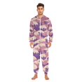 thumbnail image 3 of FORMRS Onesies Pajama for Adults Unisex Hoodie Winter Jumpsuit One Piece Sleepwear, Sizes S-2XL, Purple Wave Pattern, 3 of 7
