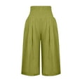 thumbnail image 3 of BKQCNKM Sweatpants Women Women'S Cotton And Linen Solid Elastic Waist Cropped High Waist Casual Pants Sweatpants Womens Joggers Womens Pants Green S, 3 of 5