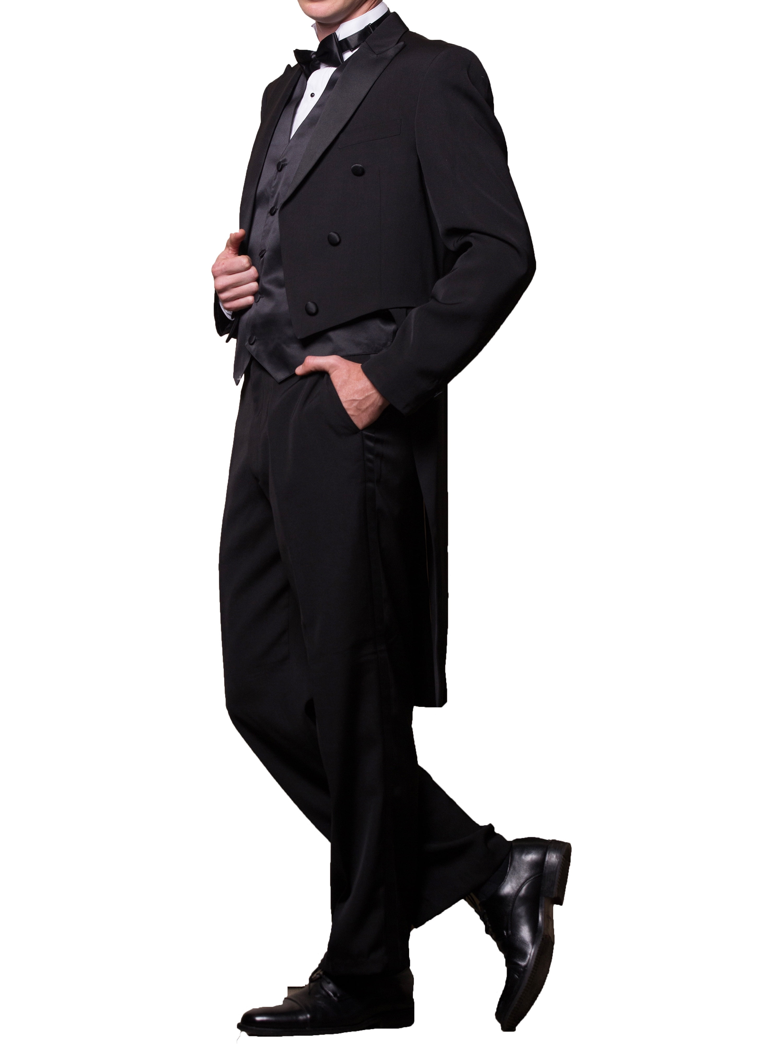 Men's Black Fulldress 6 Button Shawl Lapel Tuxedo Tailcoat Jacket Tux Tails Coat
