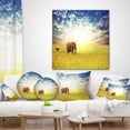 thumbnail image 4 of Designart Savannah Elephant in Grassland - African Throw Pillow - 12x20, 4 of 5
