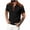 Black, variant on Men Color-matching Summertime Fashion Casual Short Sleeve Standing Collar Neck Shirt Top