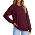 thumbnail image 2 of Meichang Chemise à Manches Longues pour Femmes Col en V Raglan Chandail Basique Ample Mode Printemps 2025, 2 of 5
