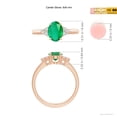 thumbnail image 5 of ANGARA Natural Solitaire Oval 1.1 ct Emerald Ring with Trio Diamond Accents in 14K Rose Gold for Women (Size-8x6mm) | May Birthstone, Anniversary, Jewelry Gift for Women | Natural Emerald Ring, 5 of 10