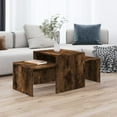 thumbnail image 1 of vidaXL Coffee Table Set Smoked Oak 100x48x40 cm Engineered Wood, 1 of 4
