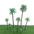 NIBOLOG 5Pcs Realistic Collectible Plastic Cement High Simulation Mini Coconut Tree Model for