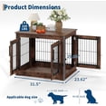 thumbnail image 2 of Historyli Farmhouse Dog Crate-31 Inch with Double Doors,Heavy Duty Wooden Dog Kennel End Table-for Small/Medium Dogs,Indoor Dog House Cage Anti-Chew Pet Furniture, 2 of 8