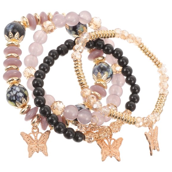 UPOUART 4Pcs Charm Bracelets for Women with Assorted Color and Classic Style