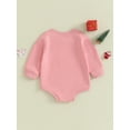 thumbnail image 3 of Bagilaanoe Baby Girl Oversized Christmas Sweatshirt Newborn Long Sleeve Bodysuits Santa Print Pullover 3M 6M 9M 12M Infant Casual Tee Tops, 3 of 8