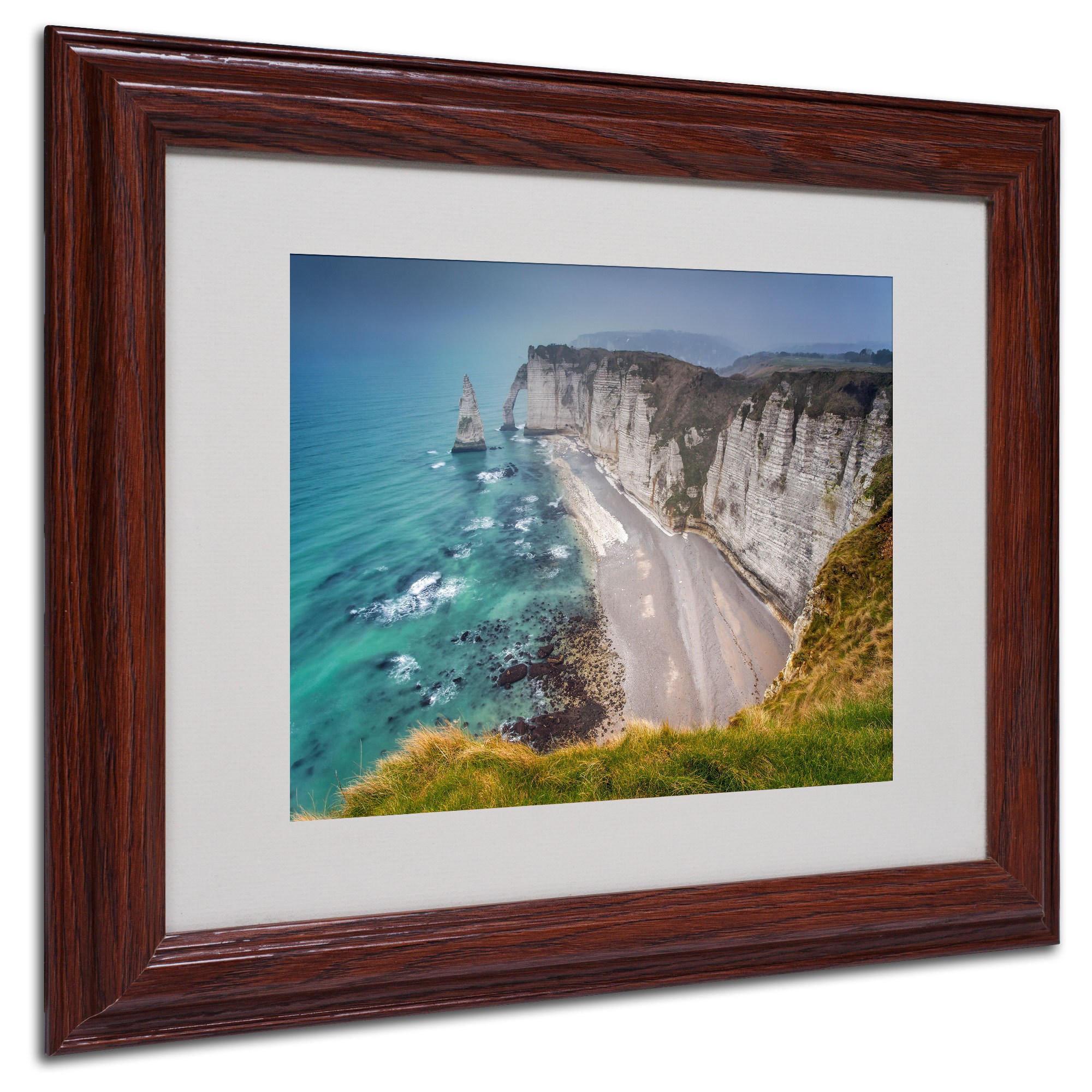 Trademark Fine Art "Etretat In the Fog" Framed Canvas Art by Mathieu Rivrin