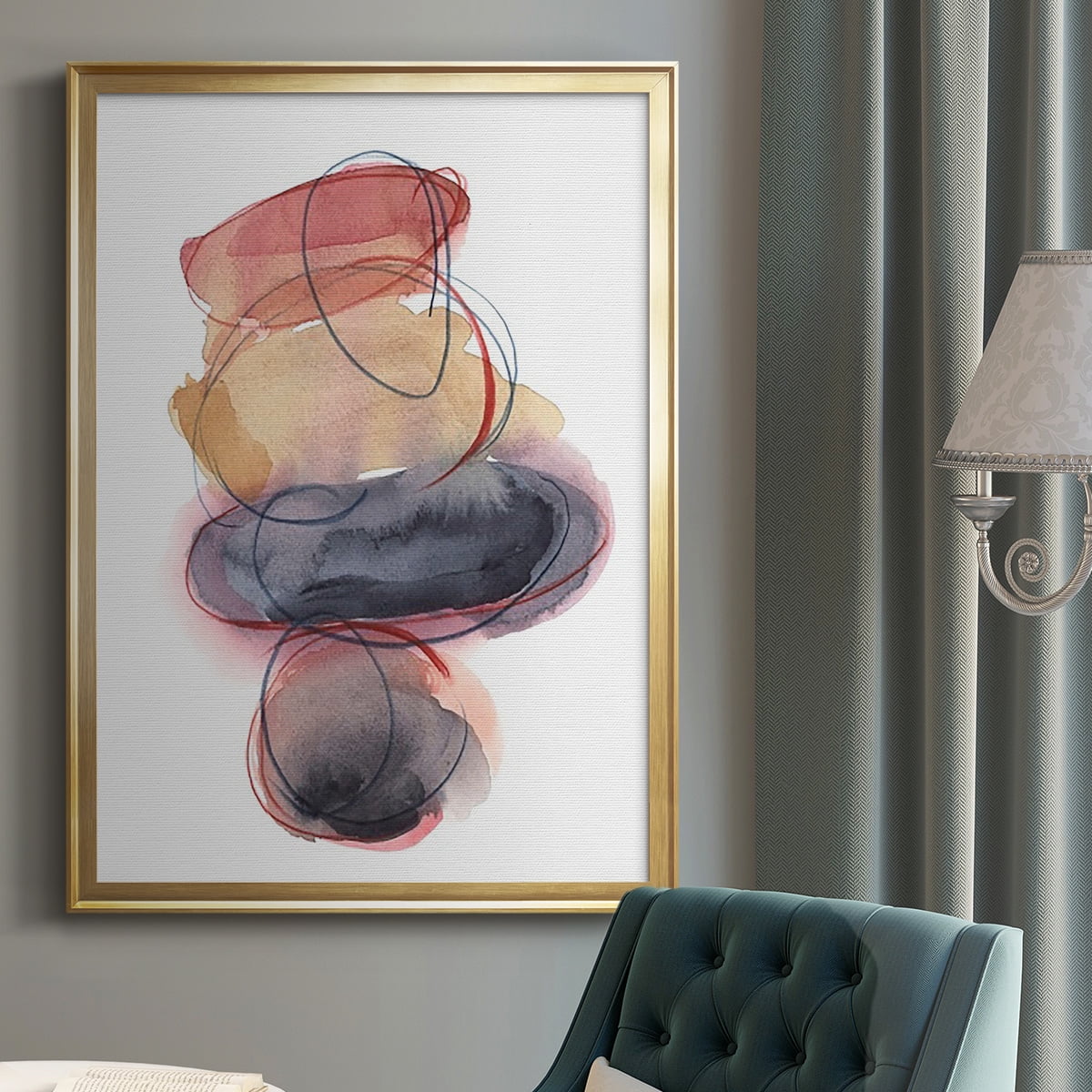 Balancing Act I Premium Framed Print, in Gold, Black, or Silver - Ready to Hang
