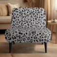thumbnail image 2 of HELLHERO Black and Gray Leopard Print Dustproof Easy Installation Armless Accent Chair Washable Cover Stain Protection Armless Accent Chair Cover for Armless Chair, 2 of 8