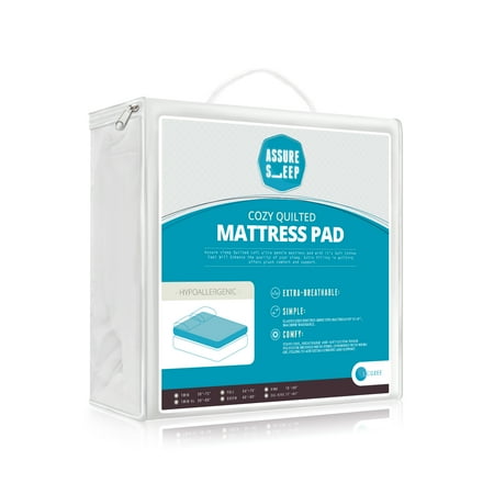 Quilted Mattress Covers - Assure Sleep Quilted Waterproof Mattress Pad Cover, Queen Size