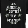 thumbnail image 3 of Instant Message - Music Is Better Than People - Women's Short Sleeve Graphic T-Shirt, 3 of 6