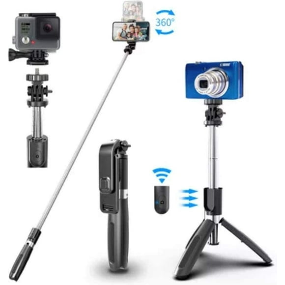 Kéviji 4 in 1 Selfie Stick, 40" 360 Degrees Extendable Heavy Weight Selfie Stick Tripod with Wireless Remote Shutter Compatible with All iPhones, All Android, Cameras (GoPro and More)