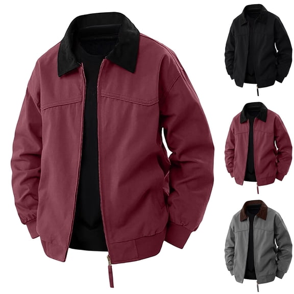 Mens Lightweight Jackets Casual Work Barn Jacket Windbreaker Water Resistant Golf Zip Up Jacket