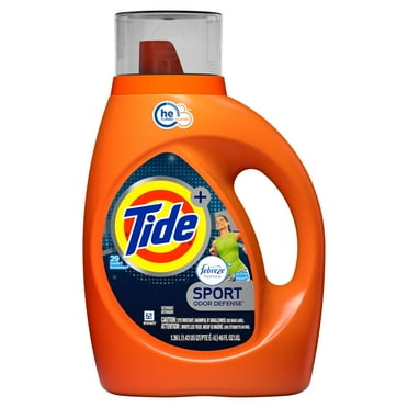 Tide plus Febreze Sport Odor Defense HE Turbo Clean Liquid Laundry Detergent, Active Fresh Scent, 29 loads, 46 oz