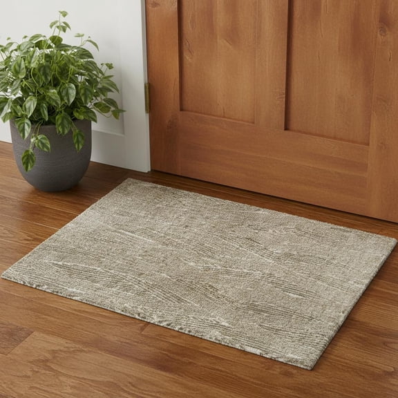 3' X 5' Green And Tan Abstract Area Rug